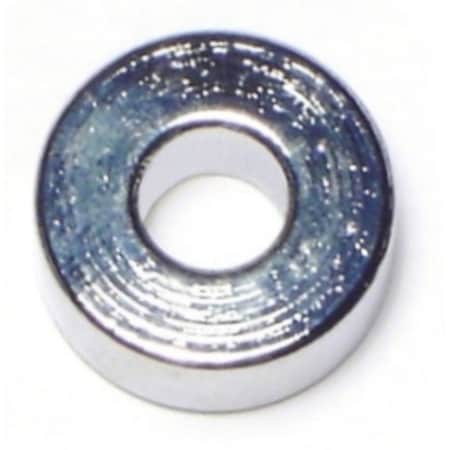 Midwest Fastener Round Spacer, Chrome Steel, 1/4 in Overall Lg, 1/4 in Inside Dia, 5 PK 74242
